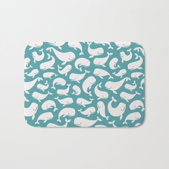 Moby Dick - Turquoise Bath Mat