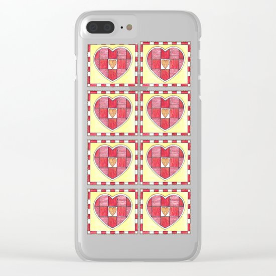 Pinstripe Heart Clear iPhone Case