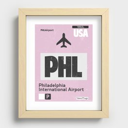PHL Philadelphia airport code Recessed Framed Print