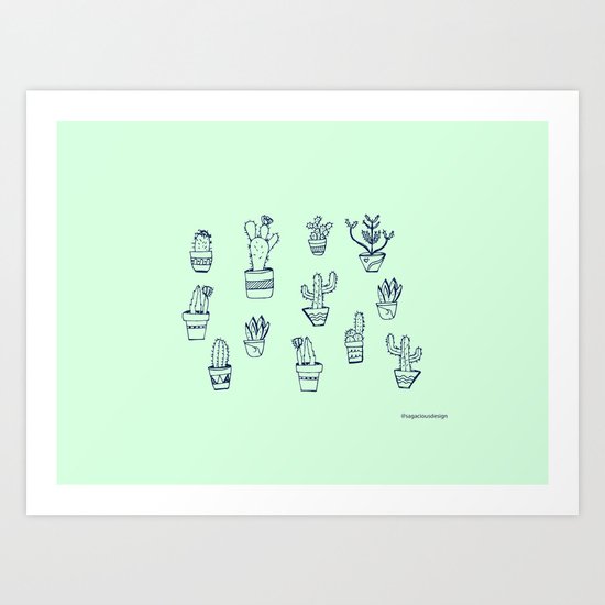 Cactus and Mint Art Print