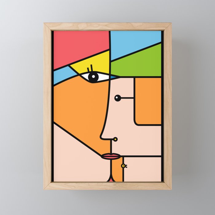 Rostros Abstractos Framed Mini Art Print By Nachomen