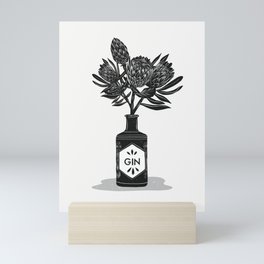 Floral Protea Gin Print Mini Art Print