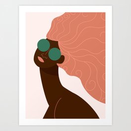 Abstract Woman, Green Sunglasses Art Print