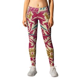 William Morris Antique Persian Fuchsia Floral Leggings