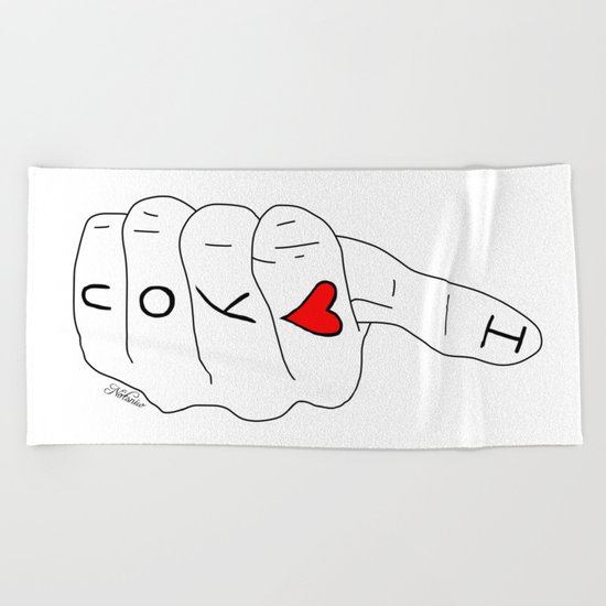 I love you - thumbs up Beach Towel