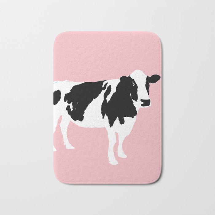Cow on pink Bath Mat