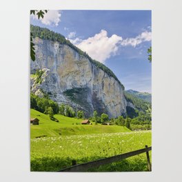 Lauterbrunnen Valley. Waterfalls.. Swithzerland Alps Poster