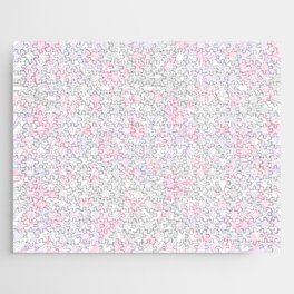 Abstract Gray Pink Lavender Valentine's Hearts Jigsaw Puzzle