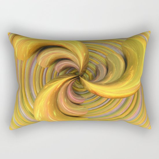 Golden Ribbons Rectangular Pillow