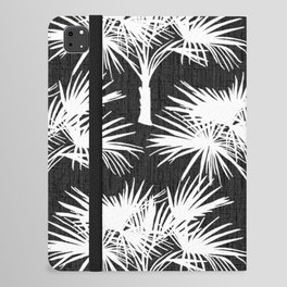 Retro 70’s Palm Trees White on Charcoal iPad Folio Case