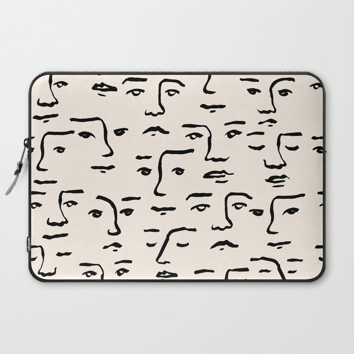 Laptop Sleeve Stolen Faces by Mind Over Pattern on Laptop Sleeve 