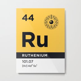 Periodic Element B - 44 Ruthenium Ru Metal Print | Science, Electronshell, Periodictable, Ru, Electron, Periodic, Chemistry, Elements, Graphicdesign, Shell 