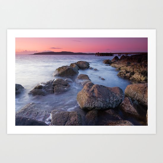 Portencross jetty Sunset Art Print