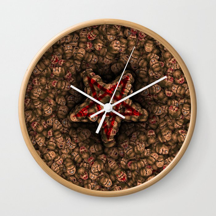 Doom Faces Classic Doom Faces Pentagram Wall Clock By Dima V Society6 classic doom faces pentagram wall clock by dima v