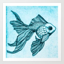 Teal Fish Art Print