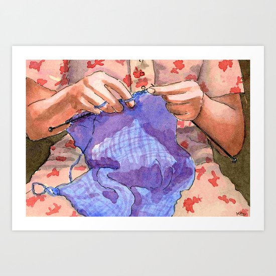 the knitter Art Print
