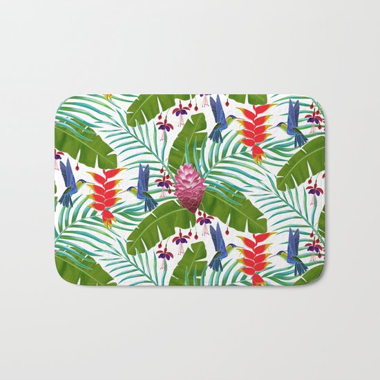 Hummingbird in the Rainforest Bath Mat