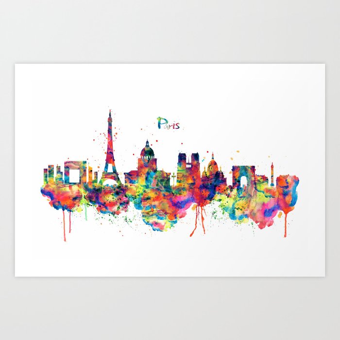Paris Skyline Silhouette Art Print By Marianvoicu Society6
