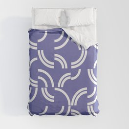 White curves on very peri background Duvet Cover