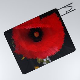 Red poppy explosion pixel art Picnic Blanket