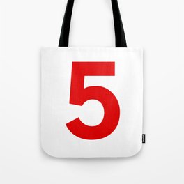 Number 5 (Red & White) Tote Bag