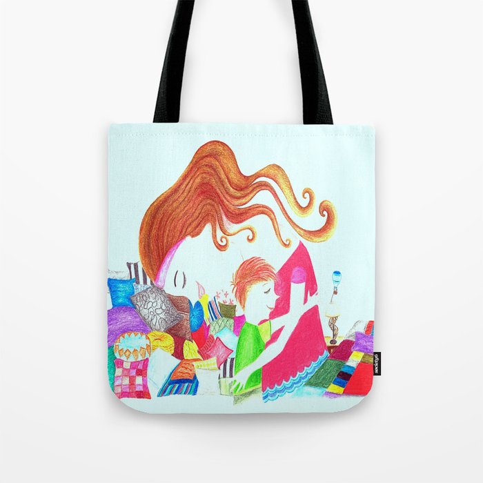 mother and son Tote Bag