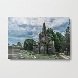Billings Mausoleum Stonington Cemetery Connecticut Graveyard Metal Print | Mausoleum, Chapel, Burial, Halloween, Spooky, Color, Billings, Photo, Stonington, Interment 