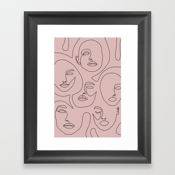 Blush Faces Framed Art Print