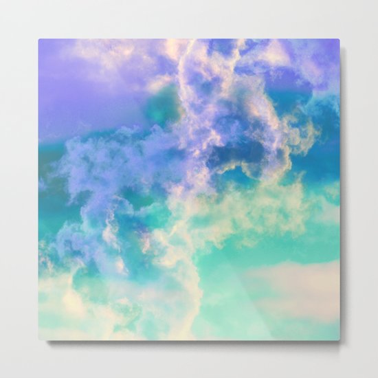 Mountain Meadow Painted Clouds Metal Print
