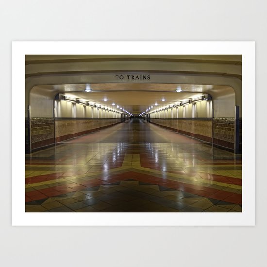 To Trains Art Print