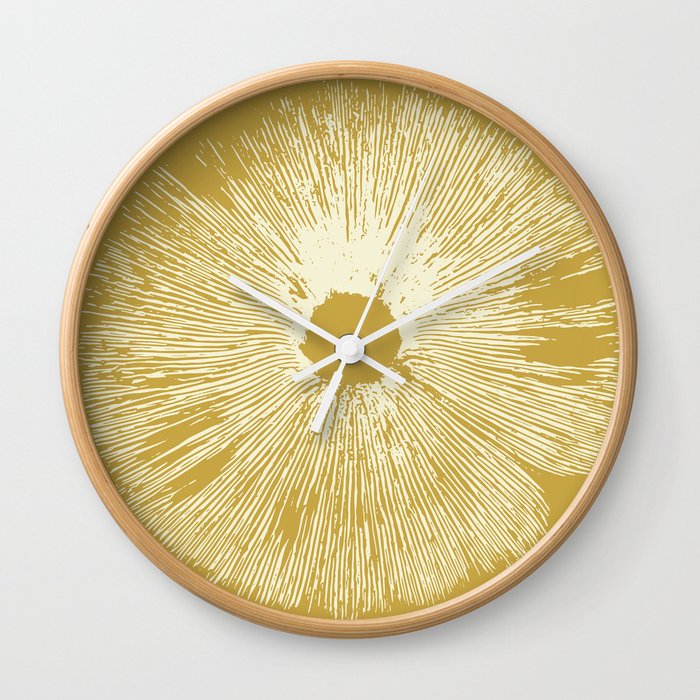 Mushroom Spore Print (Yellow) Wall Clock
