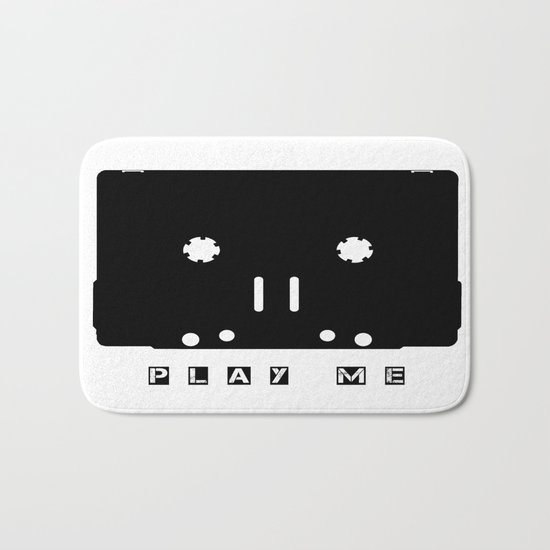Cassette Tape Play Me Bath Mat