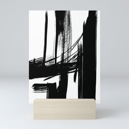 Black Abstract Brush Strokes nr 7 Mini Art Print