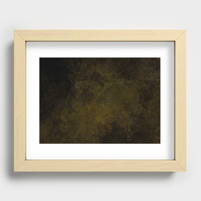 Abstract dark brown marble Recessed Framed Print
