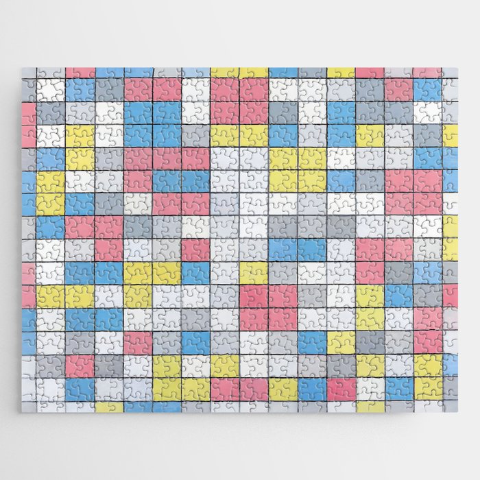 Piet Mondrian (1872-1944) - COMPOSITION WITH GRID 9 - Checkerboard Composition with Light Colors - 1919 - De Stijl (Neoplasticism), Abstraction - Oil - Digitally Enhanced Version II - Jigsaw Puzzle