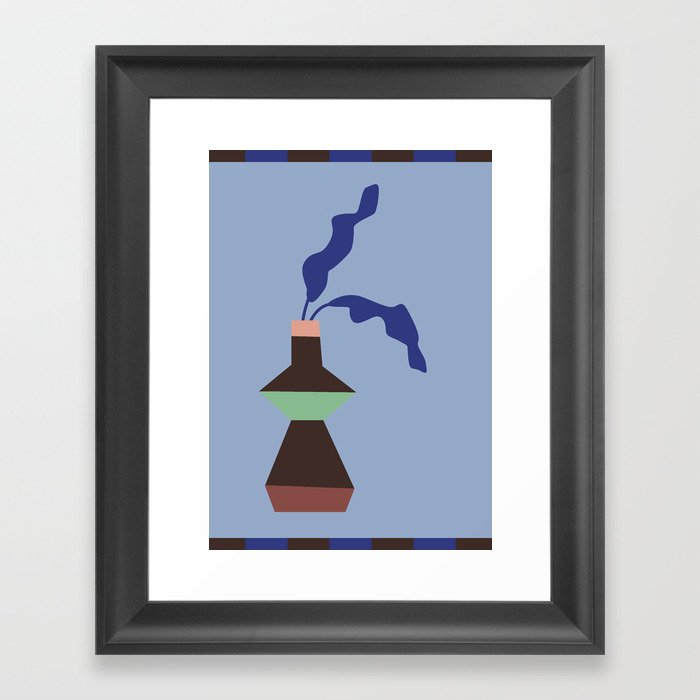 Blue Abstract Vase | Tropical Garden Colorful Botanical Vase | Illustration Poster | Henri Matisse Art Print Art Print Framed Art Print