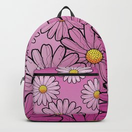 Pink gerbera daisy flowers Backpack