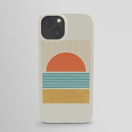 Sun Beach Stripes - Mid Century Modern Abstract iPhone Case