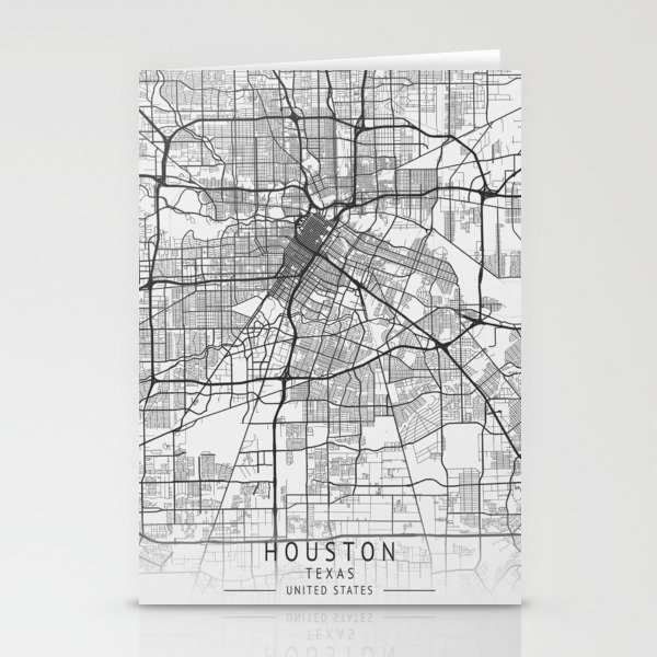 Houston Texas city map Stationery Cards