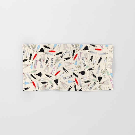 Audrey Fashion Vintage Retro in Cream Hand & Bath Towel
