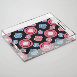 Seamless abstract pattern with the image of oval geometric shapes Acrylic Tray