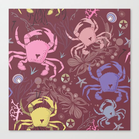 Crab pattern Canvas Print