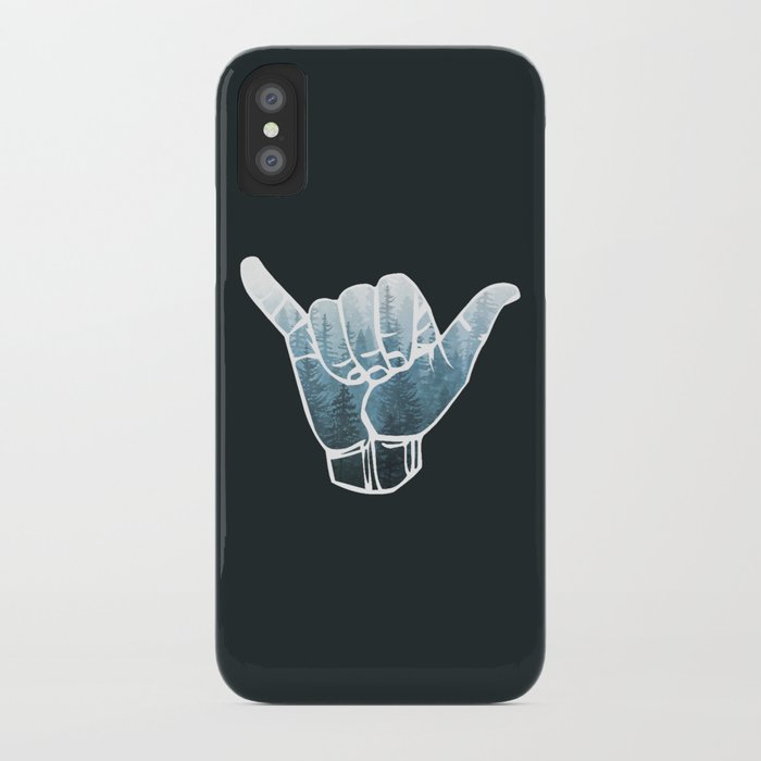 misty forest hang loose iphone case