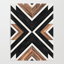 Urban Tribal Pattern No.1 - Concrete and Wood Poster
