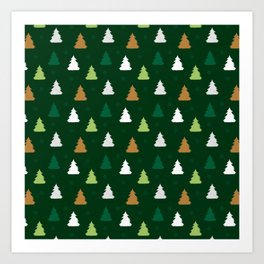 Christmas Trees green Art Print