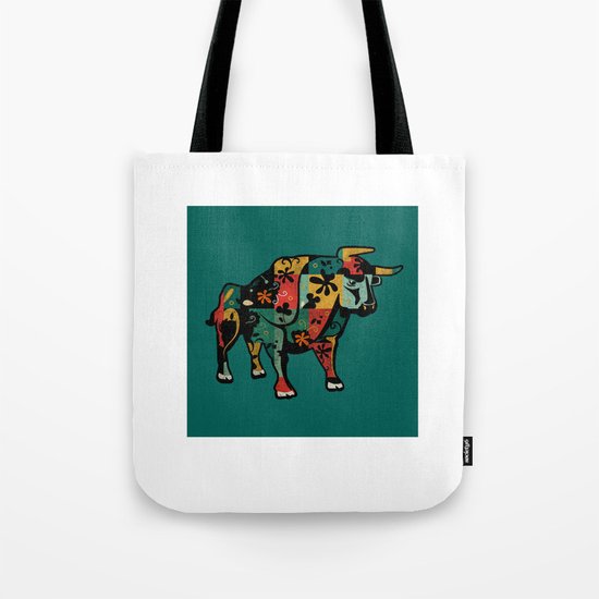 Flower Bull Tote Bag