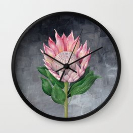 Protea Flower Painting Wall Clock