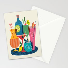 Mid Century Modern Cocktails Stationery Card