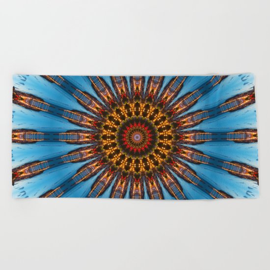 Kaleidoscope Coast at Night Beach Towel