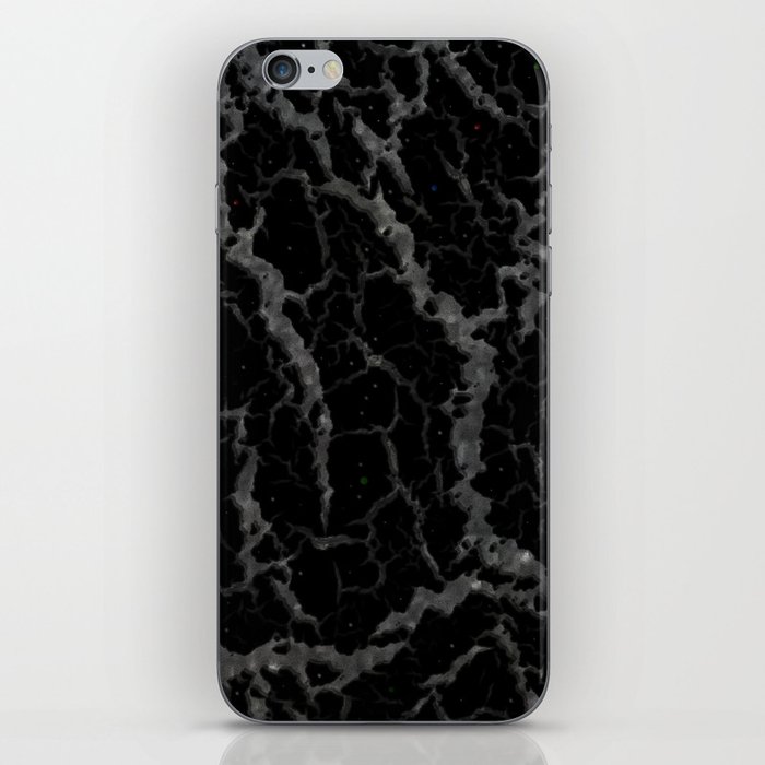 Cracked Space Lava - Glitter Black iPhone Skin